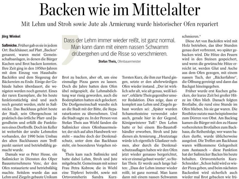 Backen wie im Mittelalter